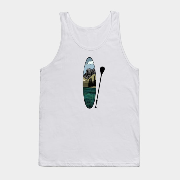 Stand up paddle board - mountain lake vertical Tank Top by NewBranchStudio